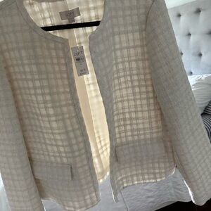 LOFT Women's Cream Textured Blazer